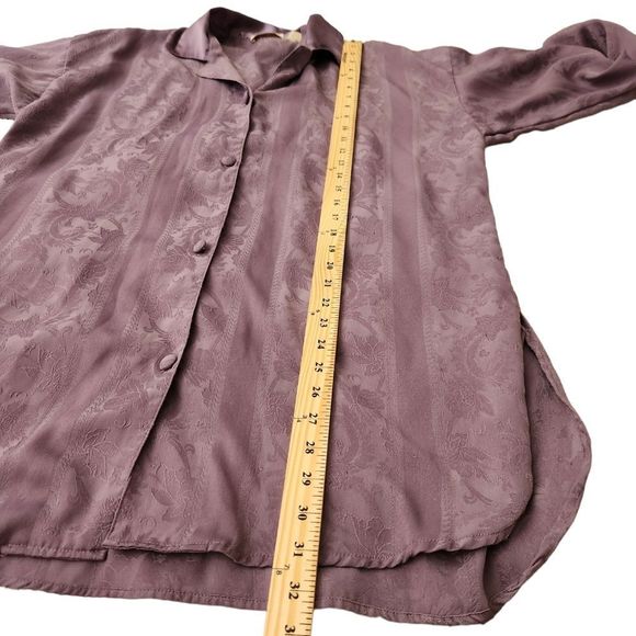 VICTORIA'S Secret Gold Label Vintage Grey Jacquard Night Shirt Medium/Large - Picture 7 of 7